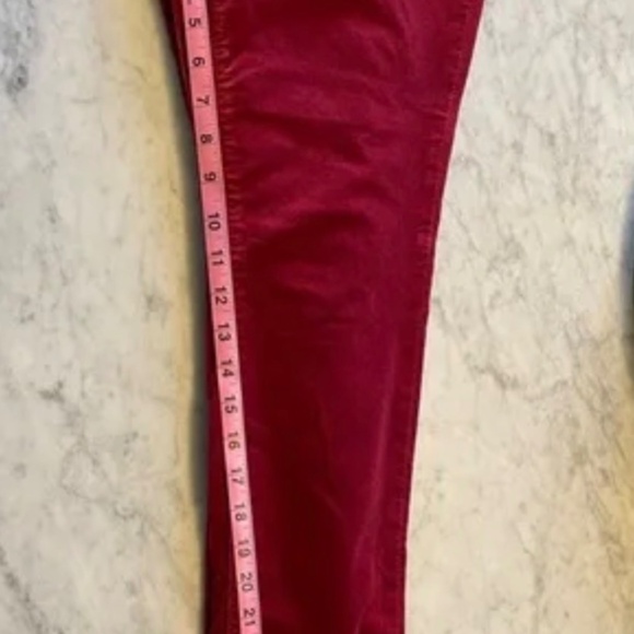 Pilcro and the Letterpress High Rise Skinny Velvet Red Pants - Picture 3 of 5